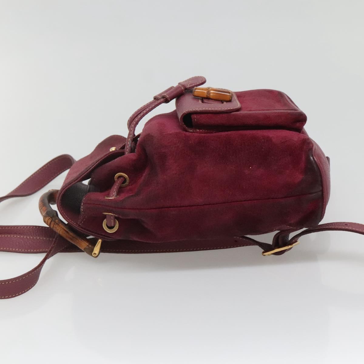 GUCCI Bamboo Backpack Suede Purple Gold 003 1705 0030 Auth  display picture 1