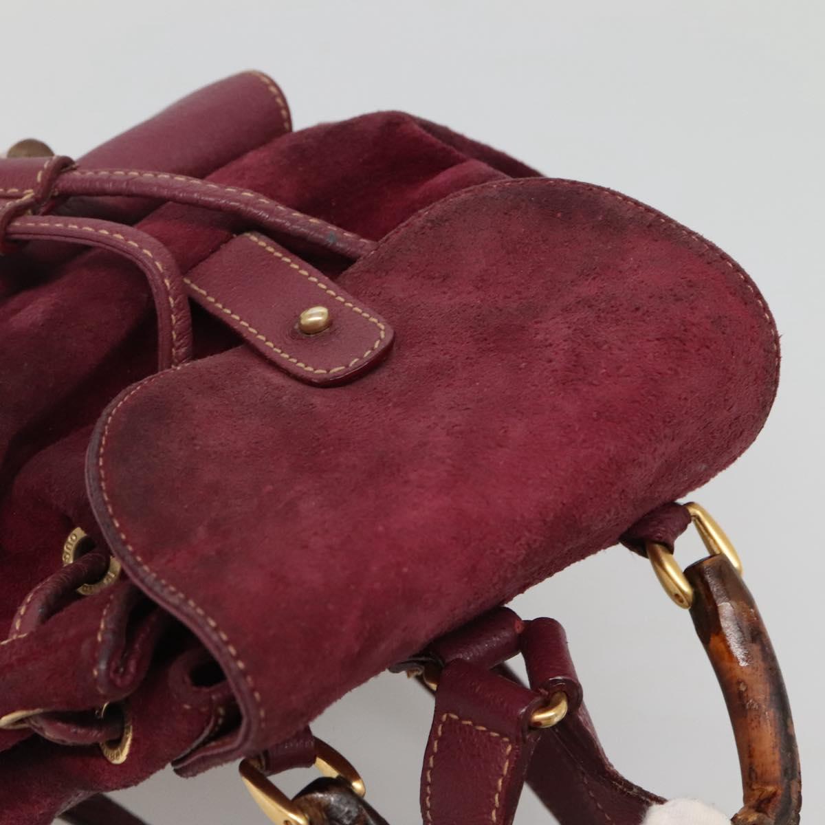 GUCCI Bamboo Backpack Suede Purple Gold 003 1705 0030 Auth  display picture 3