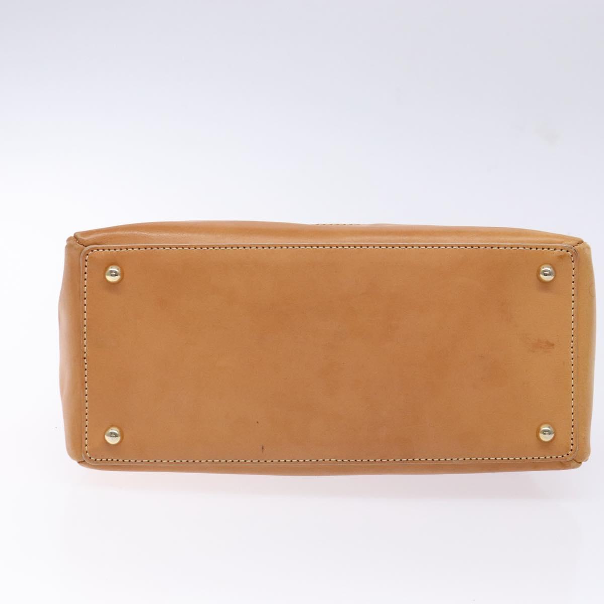 CELINE C Macadam Canvas Hand Bag Suede Leather Purple Gold Auth