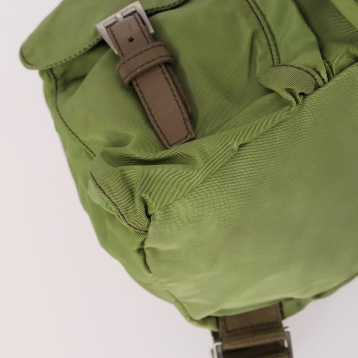 PRADA Backpack Nylon Green Silver Auth BA5271 | eBay display picture 3