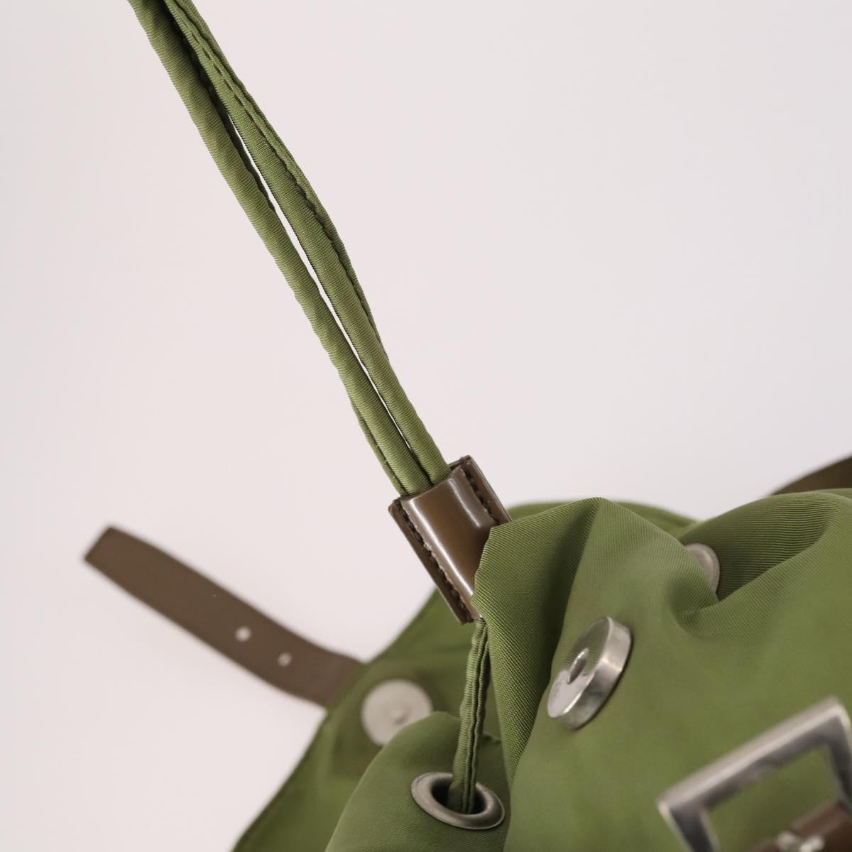 PRADA Backpack Nylon Green Silver Auth BA5271 | eBay