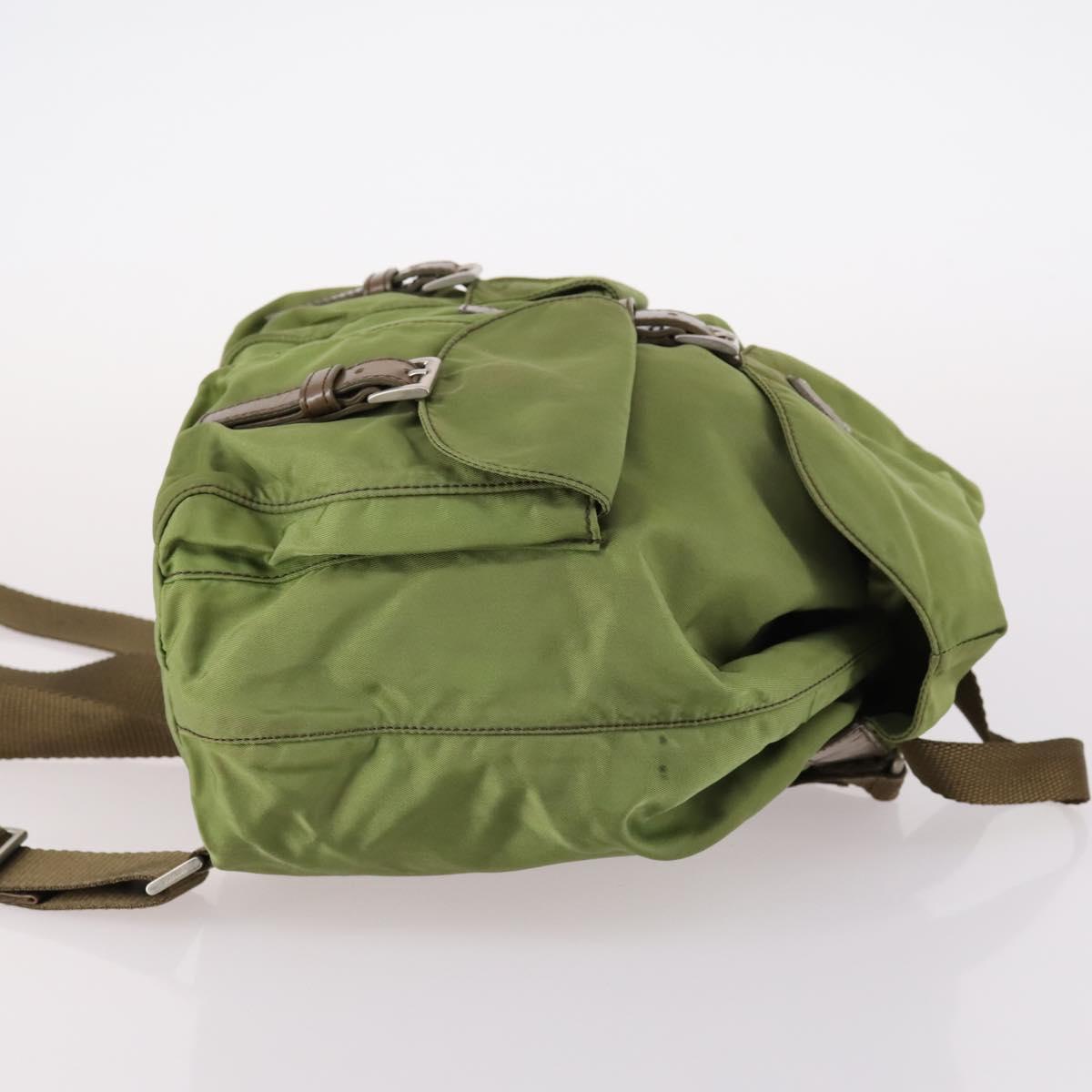 PRADA Backpack Nylon Green Silver Auth BA5271 | eBay