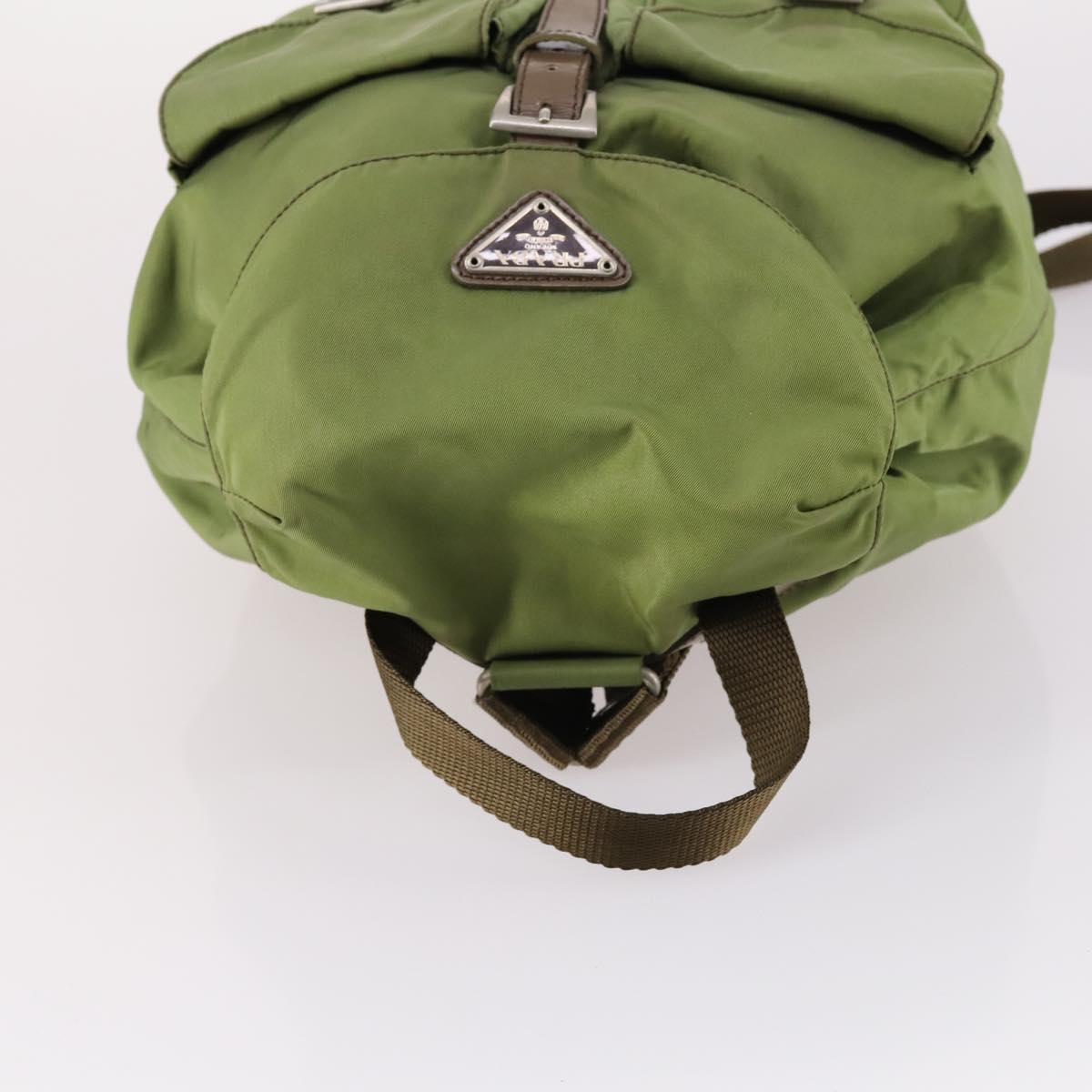 PRADA Backpack Nylon Green Silver Auth BA5271 | eBay