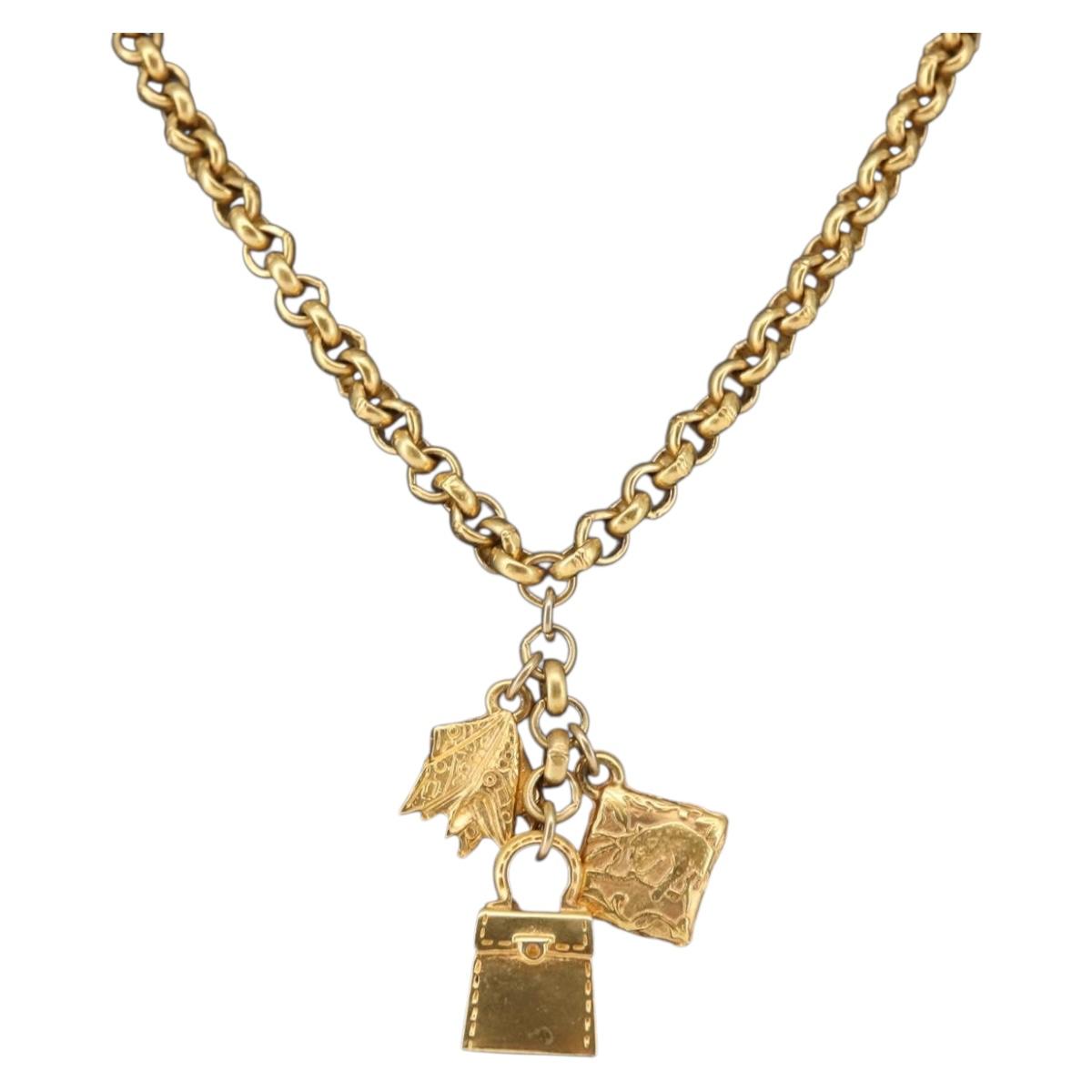 Salvatore Ferragamo Necklace Metal Gold Auth BA5679 | eBay