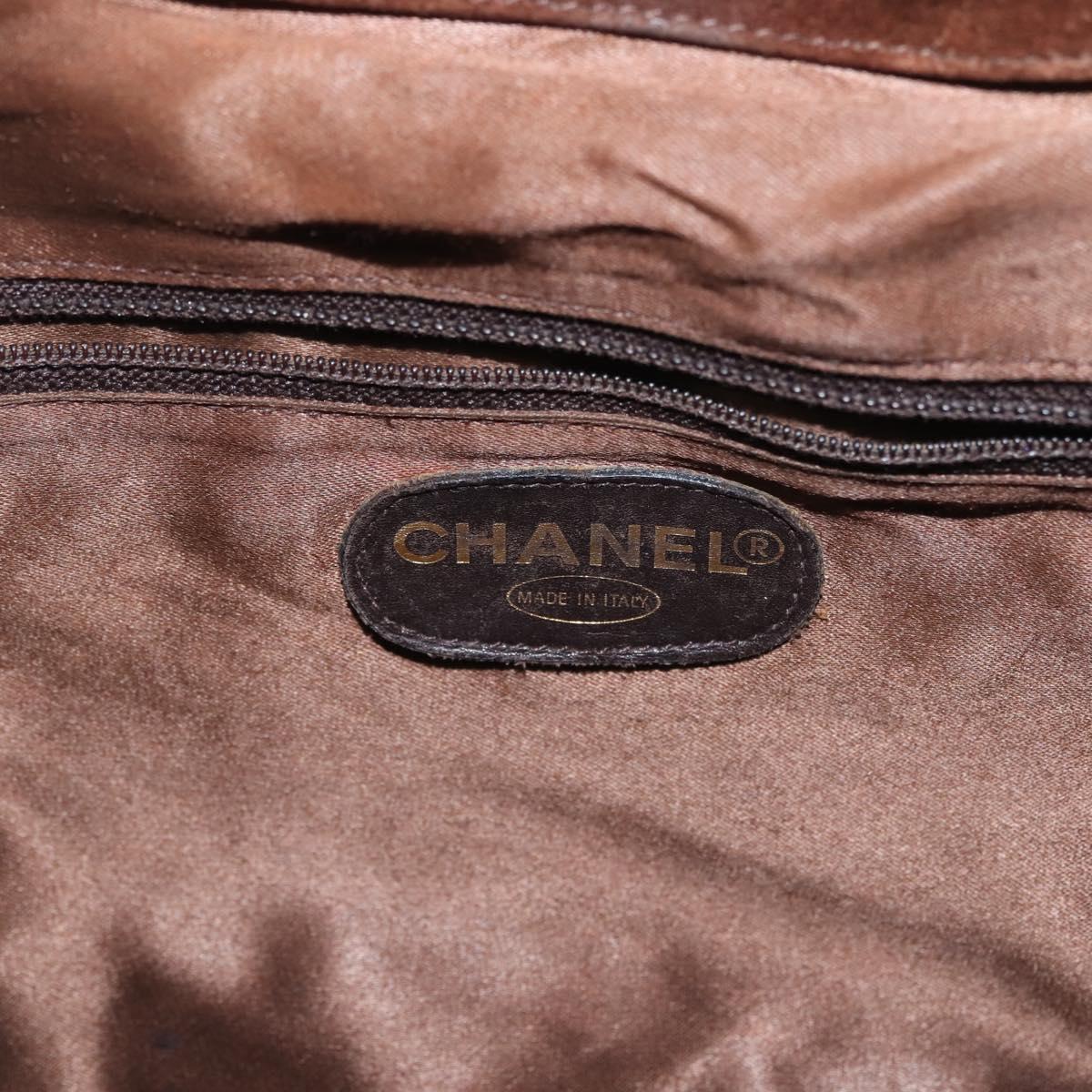 CHANEL Backpack Suede Brown Gold CC Auth BA5805 CHANEL Backpack Suede Brown Gold CC Auth BA5805 Golden ref  main image 4