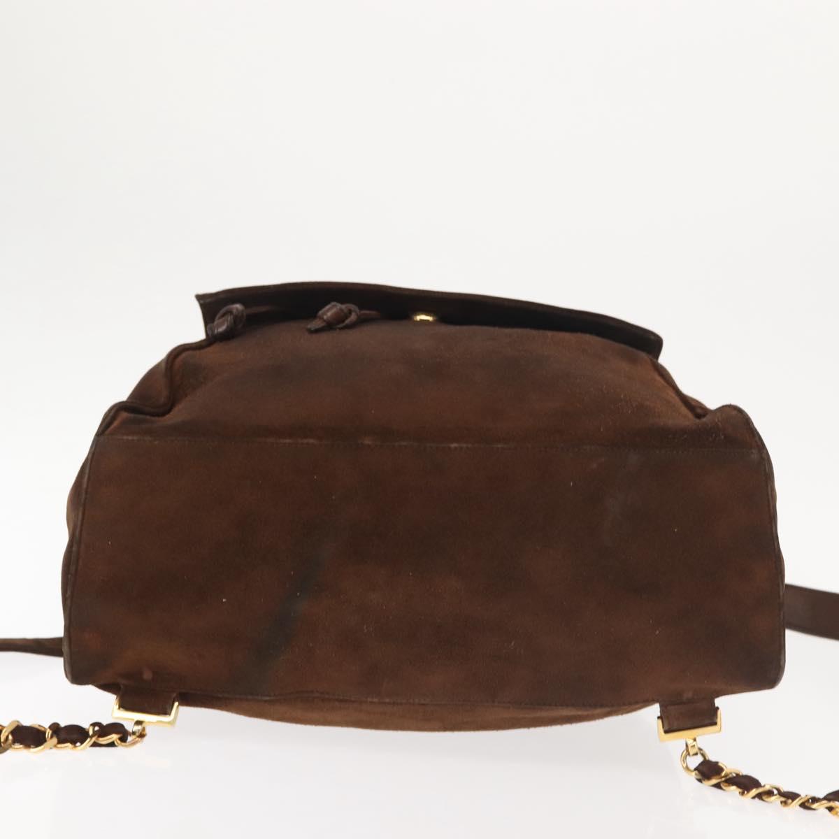CHANEL Backpack Suede Brown Gold CC Auth BA5805 | eBay display picture 1