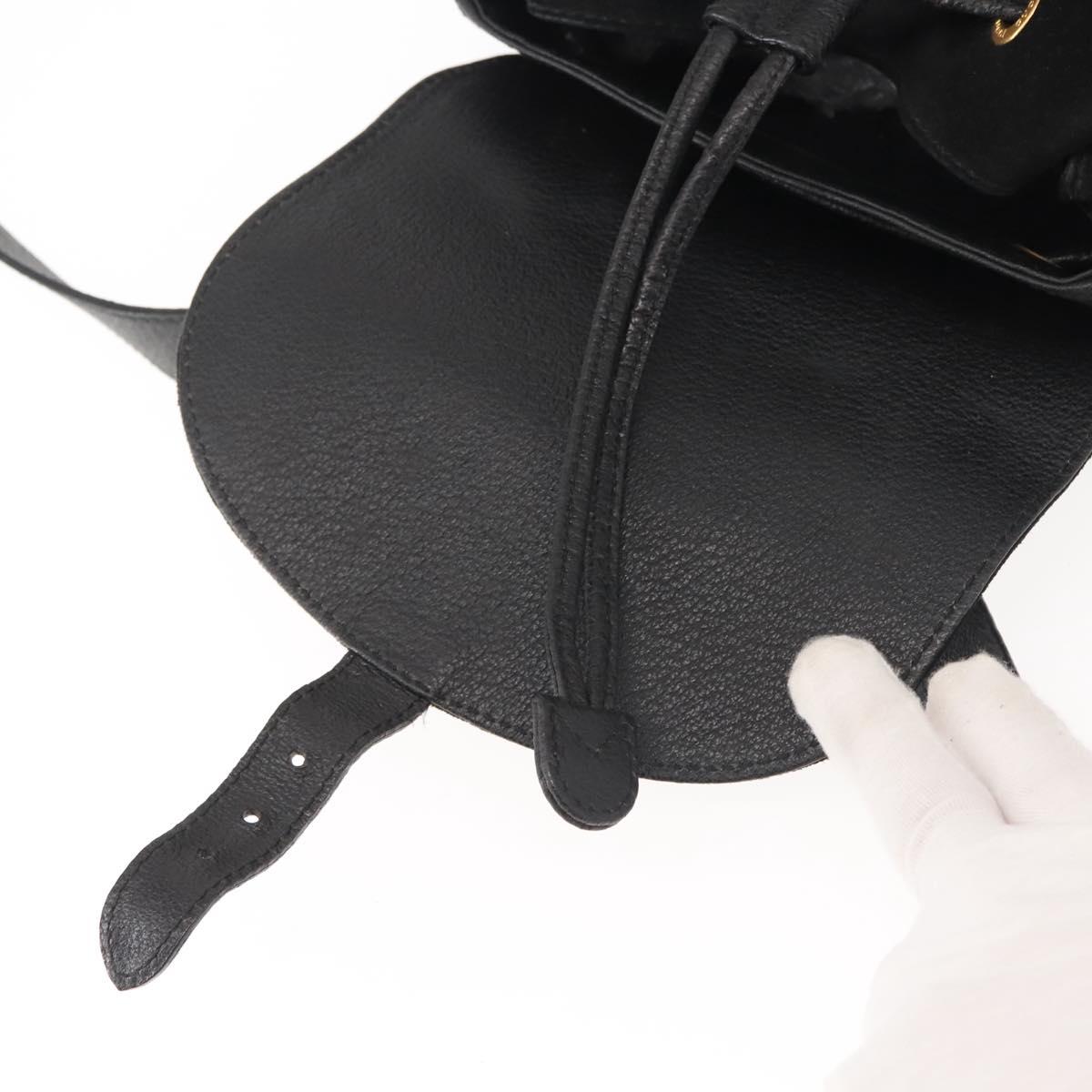 GUCCI Bamboo Backpack Suede Black Gold 003 2058 016 Auth 