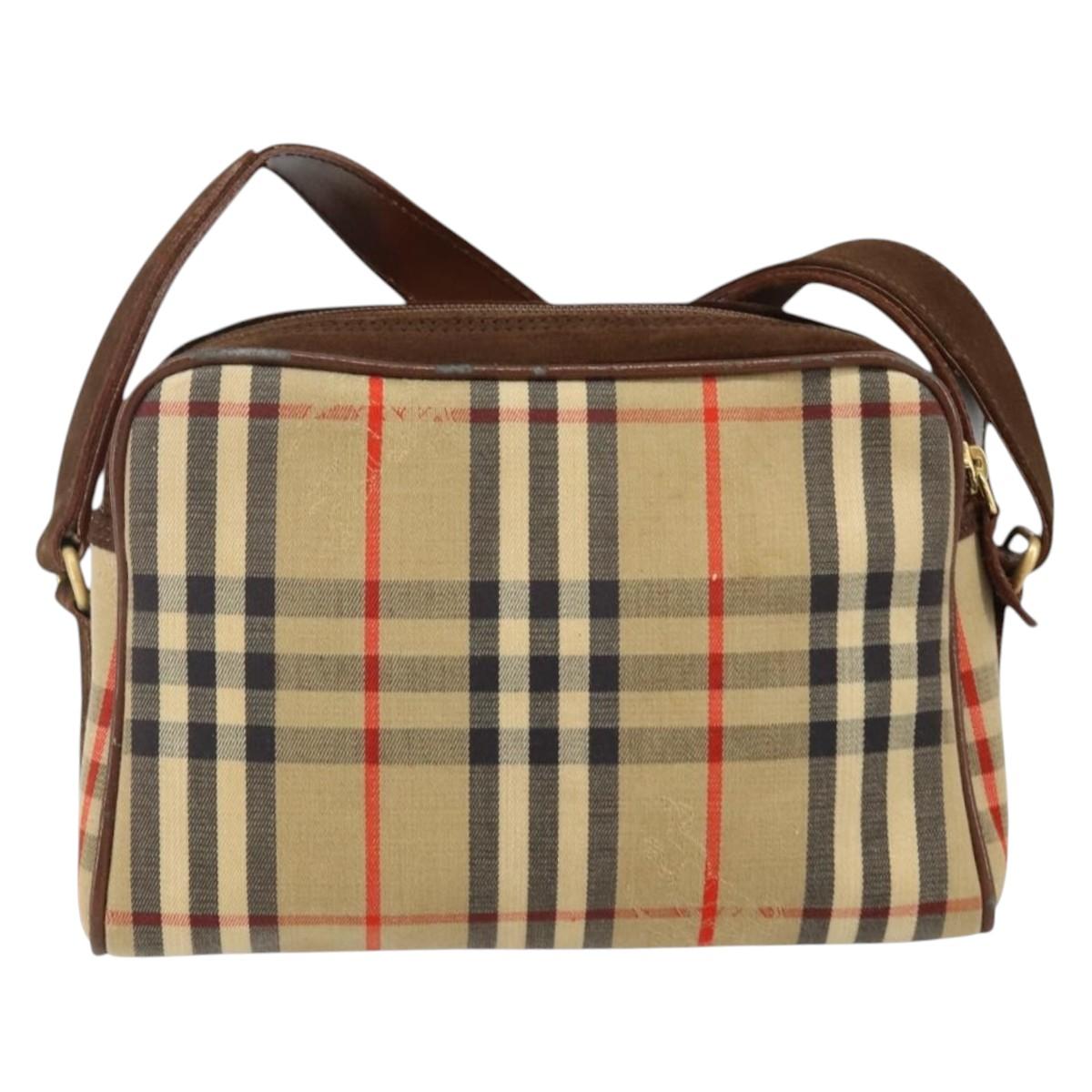 Burberrys Nova Check Shoulder Bag Canvas Beige Gold Auth BA5948 | eBay