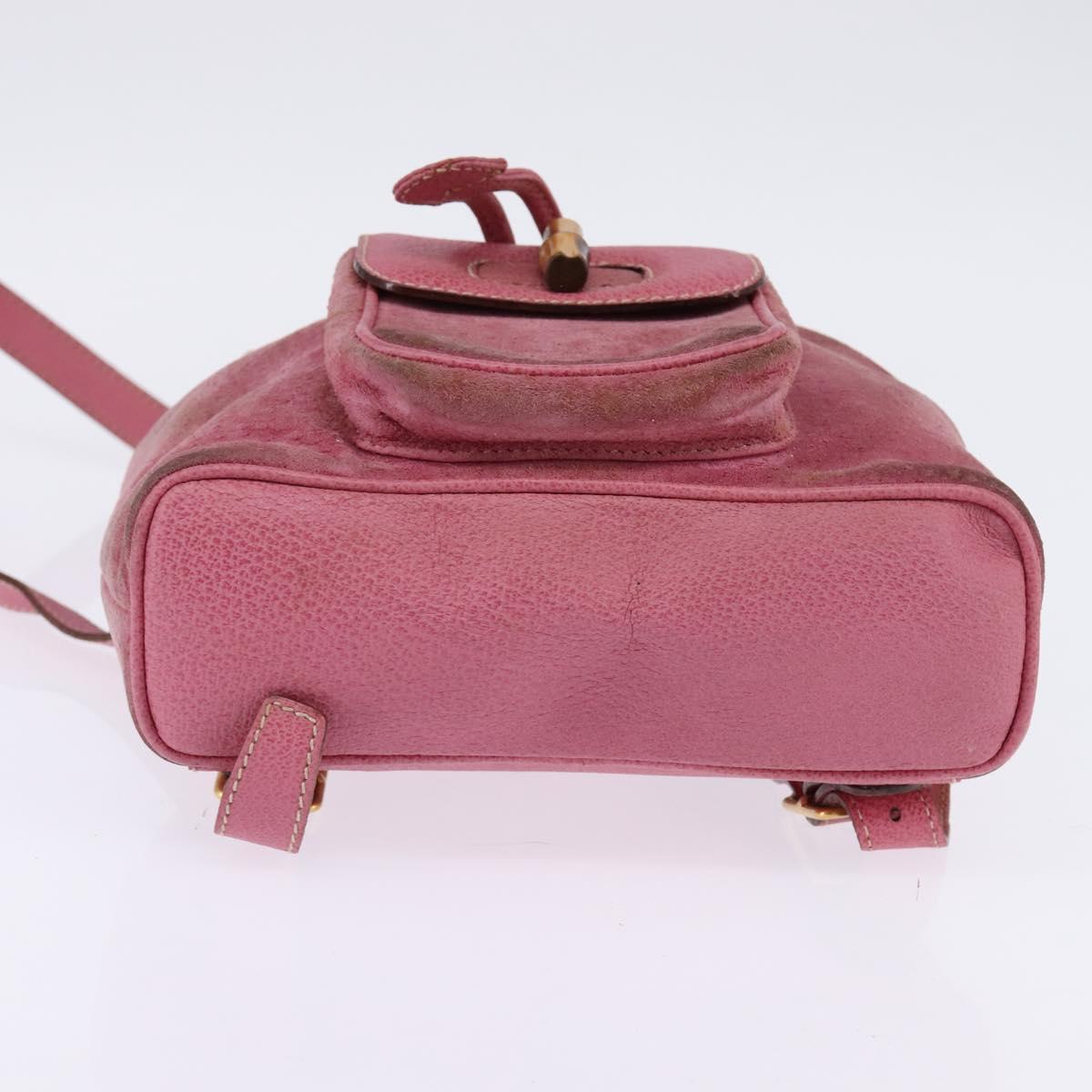GUCCI Bamboo Backpack Suede Pink Gold 003 2034 0030 Auth  display picture 3
