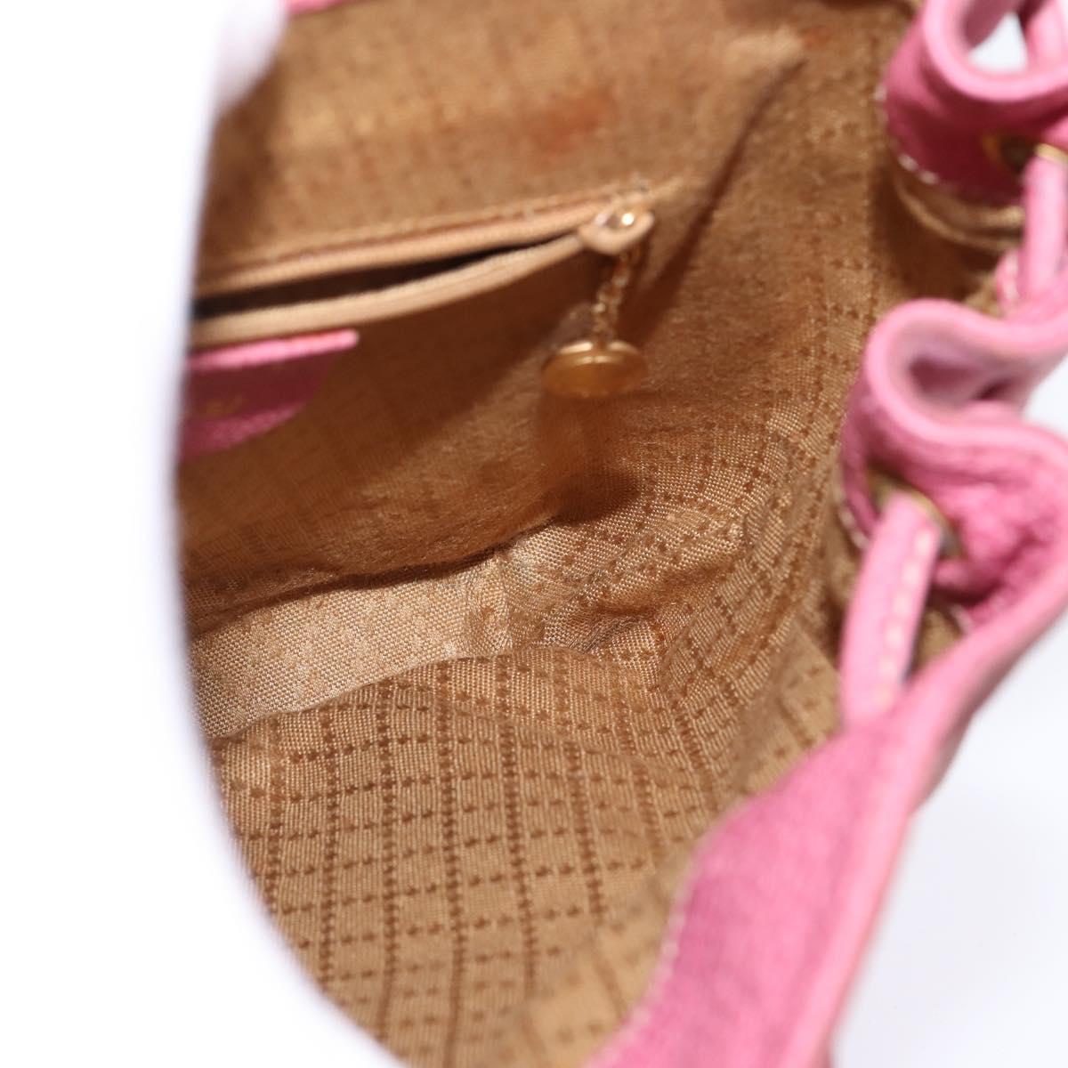 GUCCI Bamboo Backpack Suede Pink Gold 003 2034 0030 Auth 