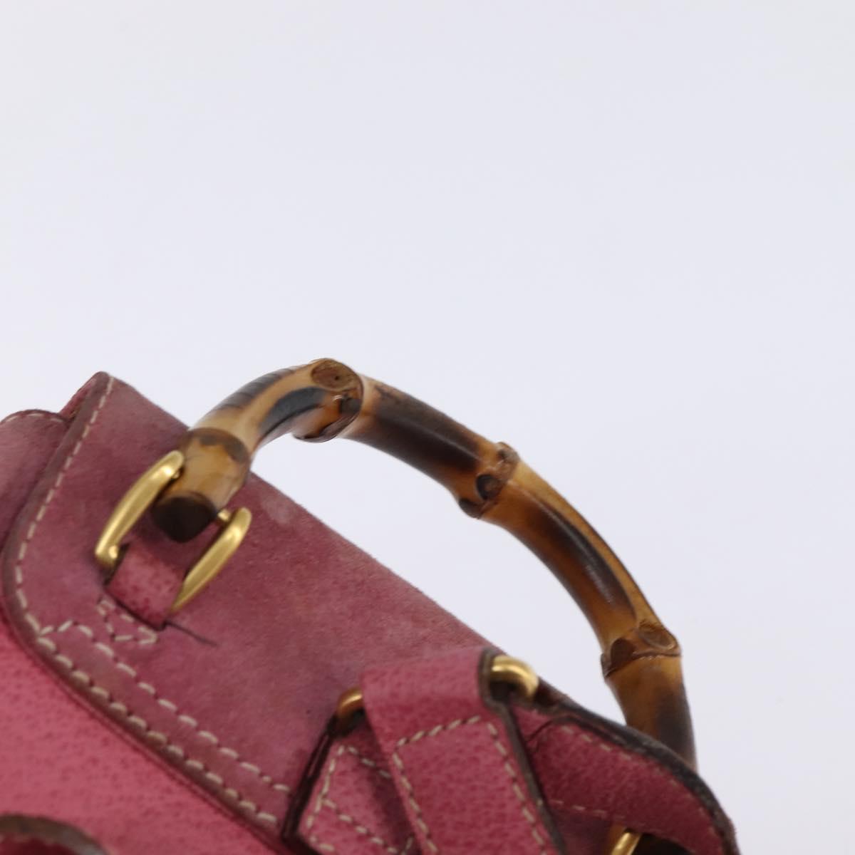 GUCCI Bamboo Backpack Suede Pink Gold 003 2034 0030 Auth  display picture 2