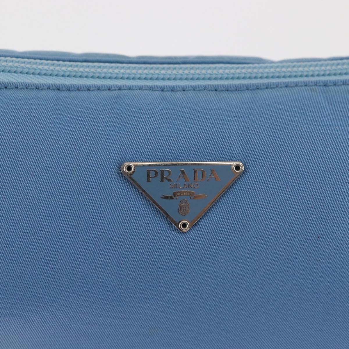 PRADA Accessory Pouch Nylon Light Blue Silver Auth BA6228 | eBay