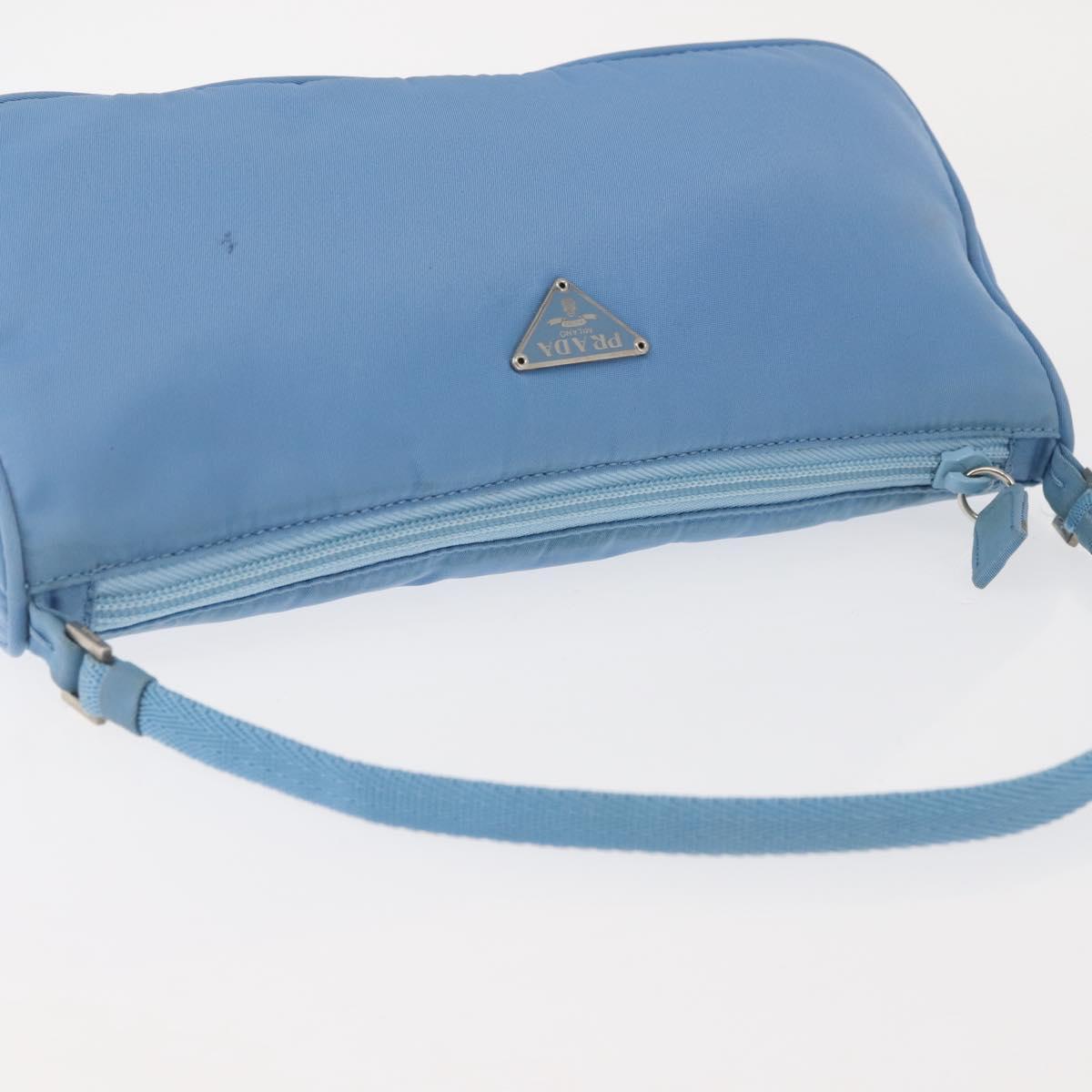 PRADA Accessory Pouch Nylon Light Blue Silver Auth BA6228 | eBay