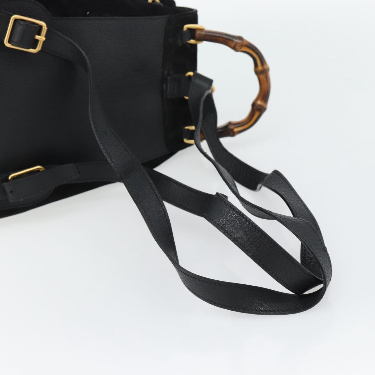 GUCCI Bamboo Backpack Suede Leather Black Auth BA6791 | eBay display picture 1