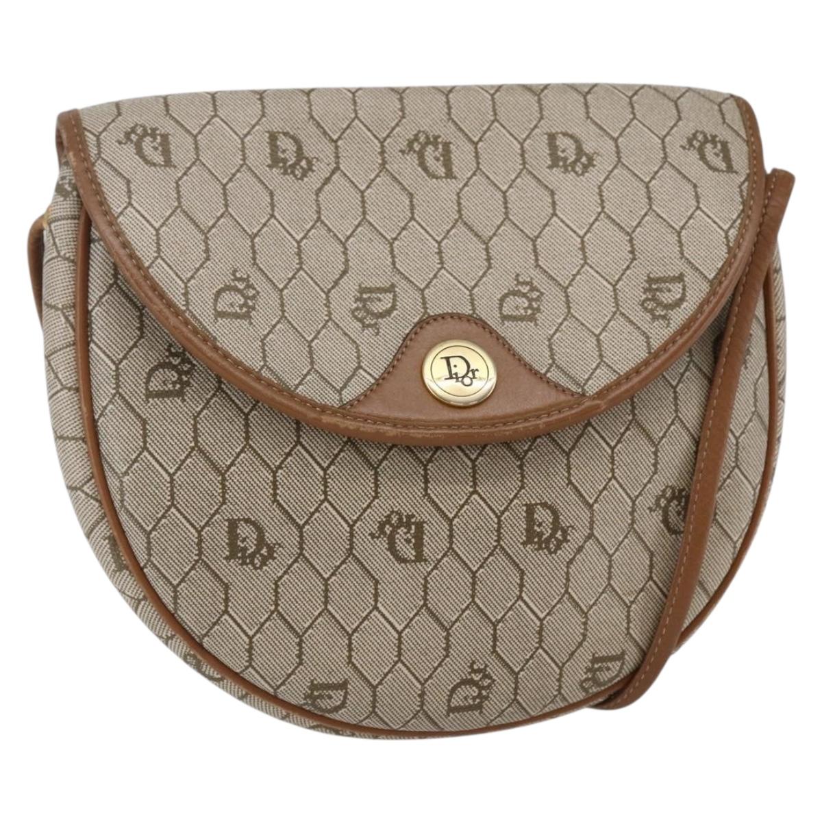 バッグ Christian Dior HONEYCOMB SHOULDER BAG Christian Dior Honeycomb Canvas Shoulder Bag PVC Leather Beige