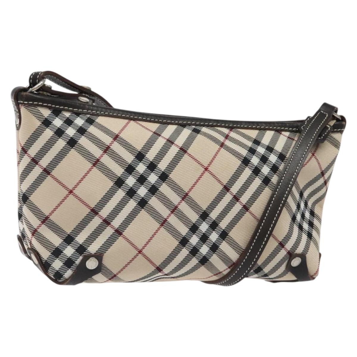 BURBERRY Nova Check Blue Label Shoulder Bag Nylon Beige