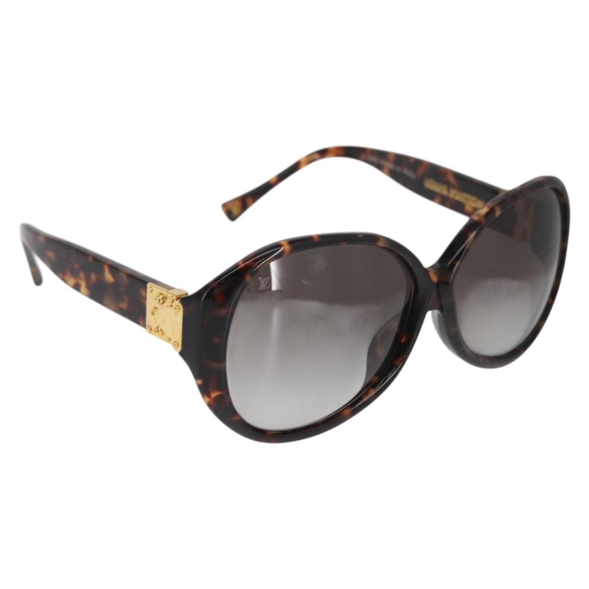 LOUIS VUITTON Supson Oversized Sunglasses plastic Brown LV Auth