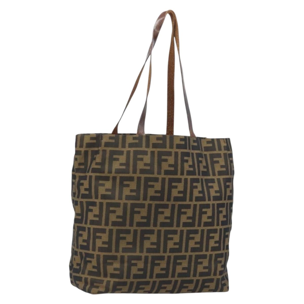 バッグ FENDI totebag FENDI Zucca Canvas Tote Bag Black Brown Auth BAZ112 | eBay