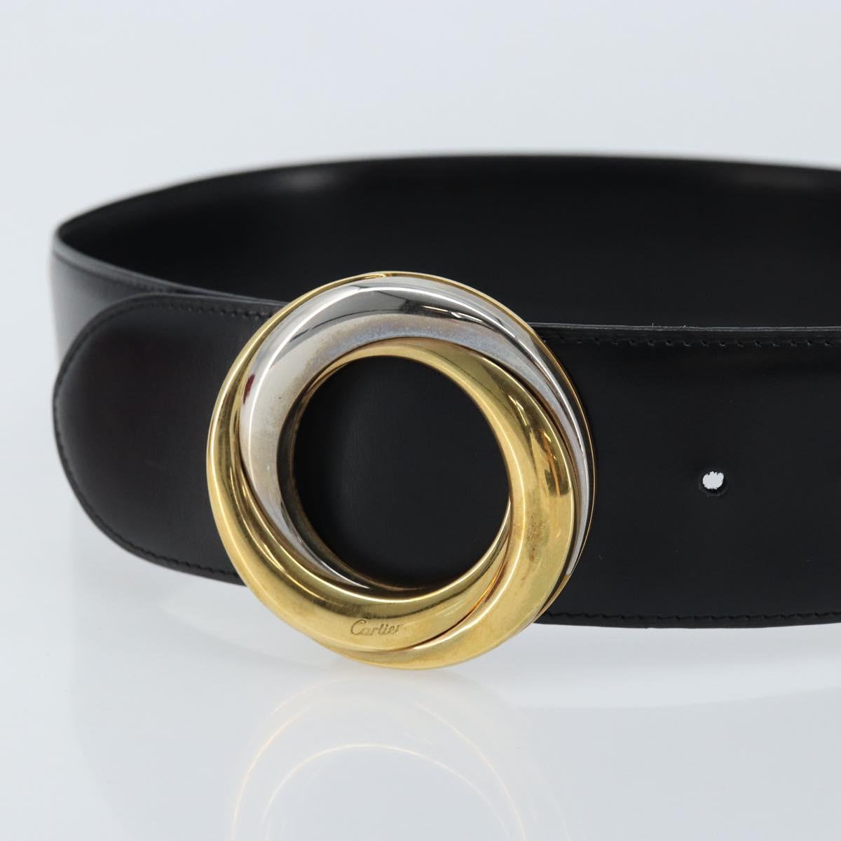 Cartier Belt Trinity Leather Black Gold Silver Cartier Trinity Black Leather ref.JC875670 (Sold) - Joli Closet main image 2