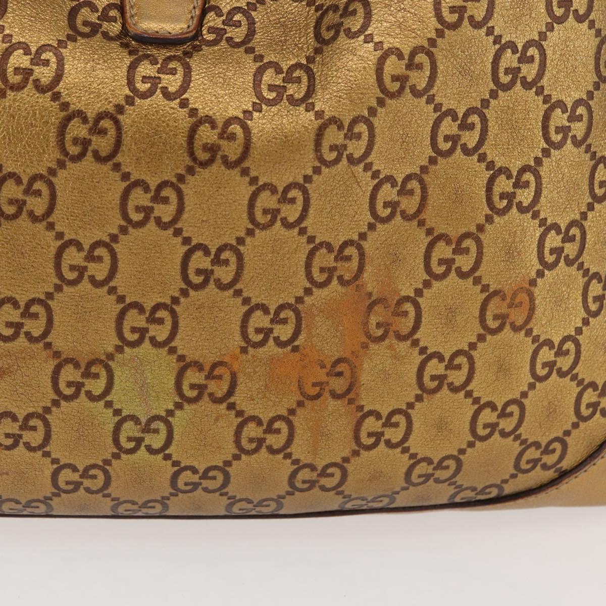 ＊an＊ GUCCI GG Canvas Guccissima Sherry Line Bag Leather Gold 153029