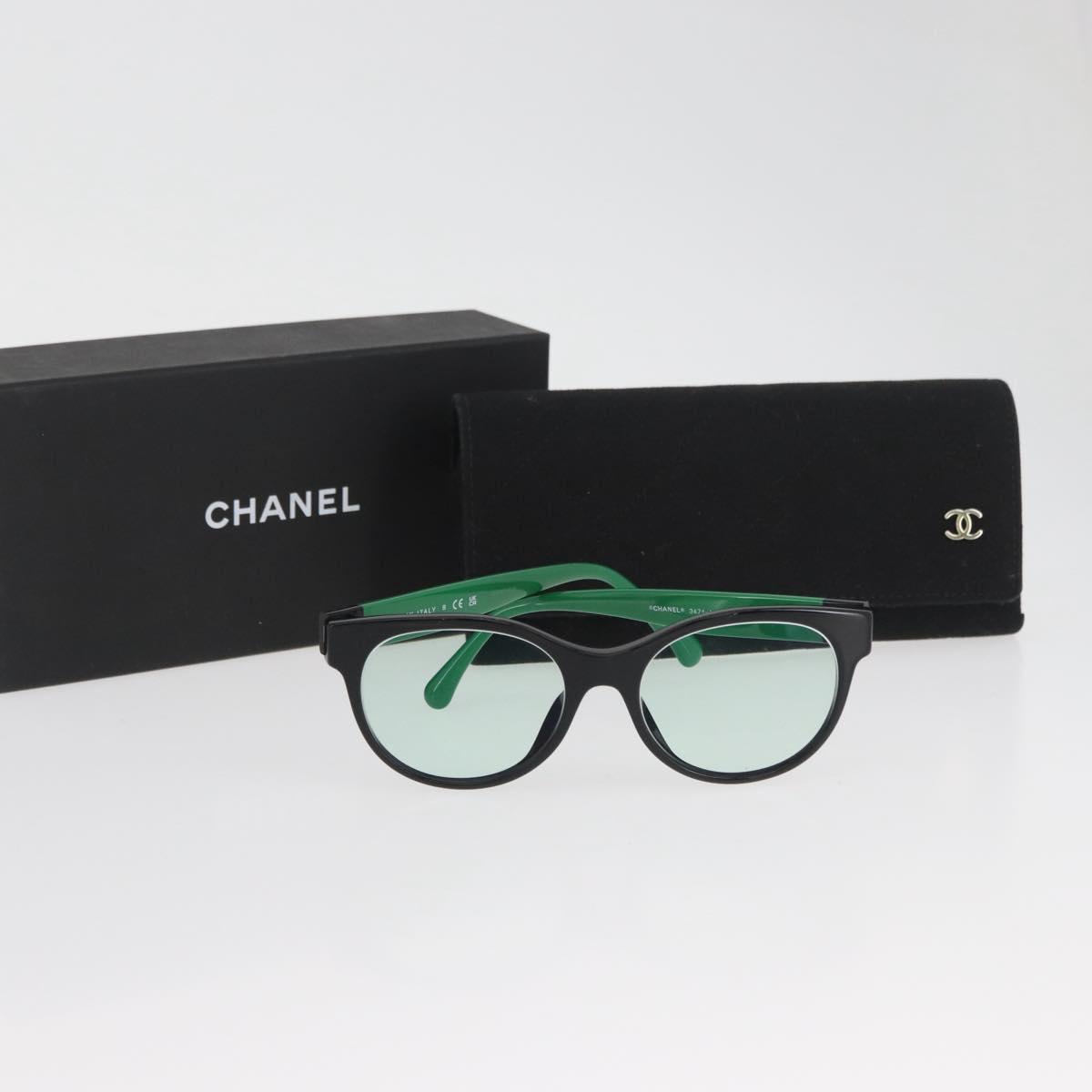CHANEL COCO Mark Glasses plastic Green CC Auth BAZ663 | eBay display picture 3