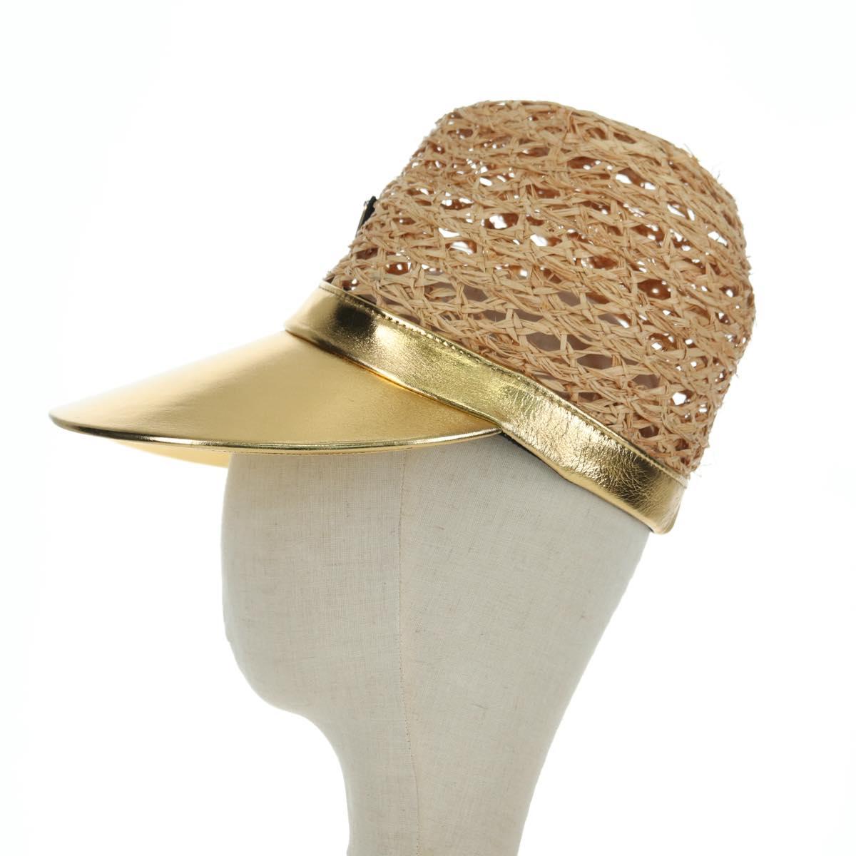 PRADA Hat Raffia S Beige 1HC225 Auth BAZ670M | eBay