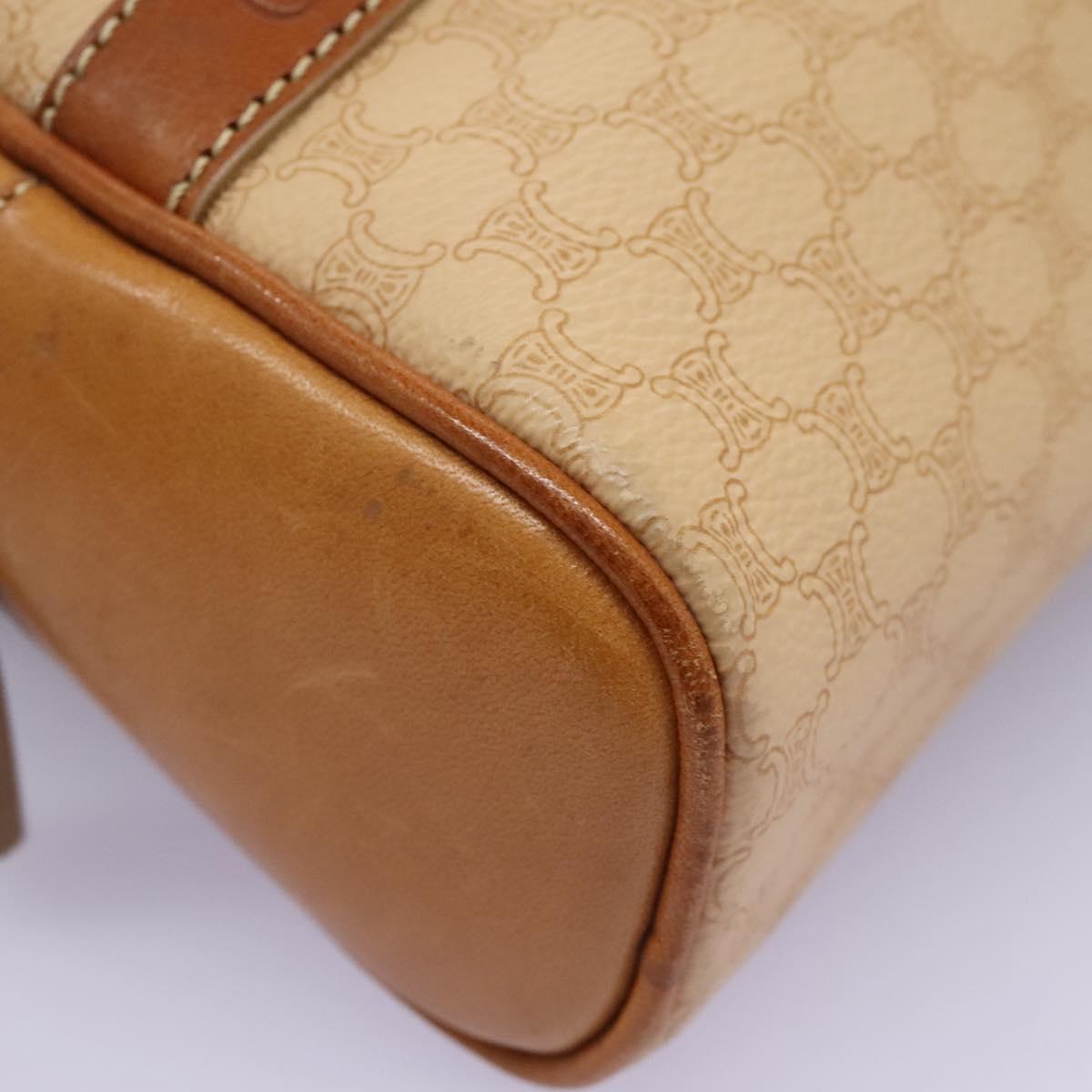 CELINE Macadam Canvas Backpack PVC Leather Beige Auth BD1038  display picture 2