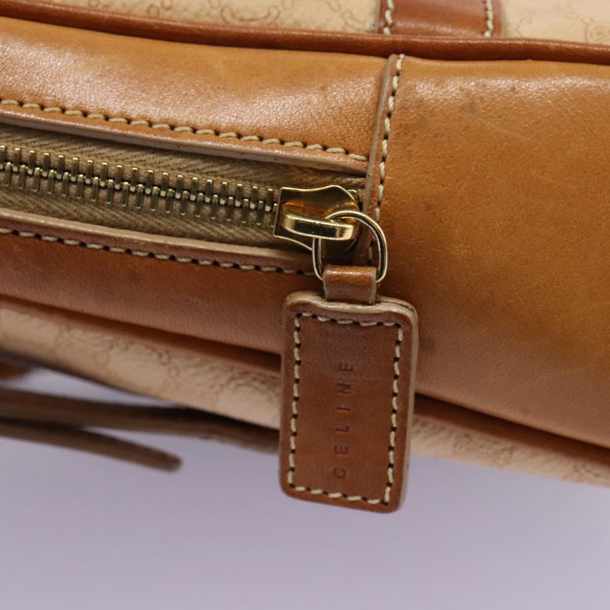 CELINE Macadam Canvas Backpack PVC Leather Beige Auth BD1038 Céline CELINE Macadam Canvas Backpack PVC Leather Brown Gold  main image 4