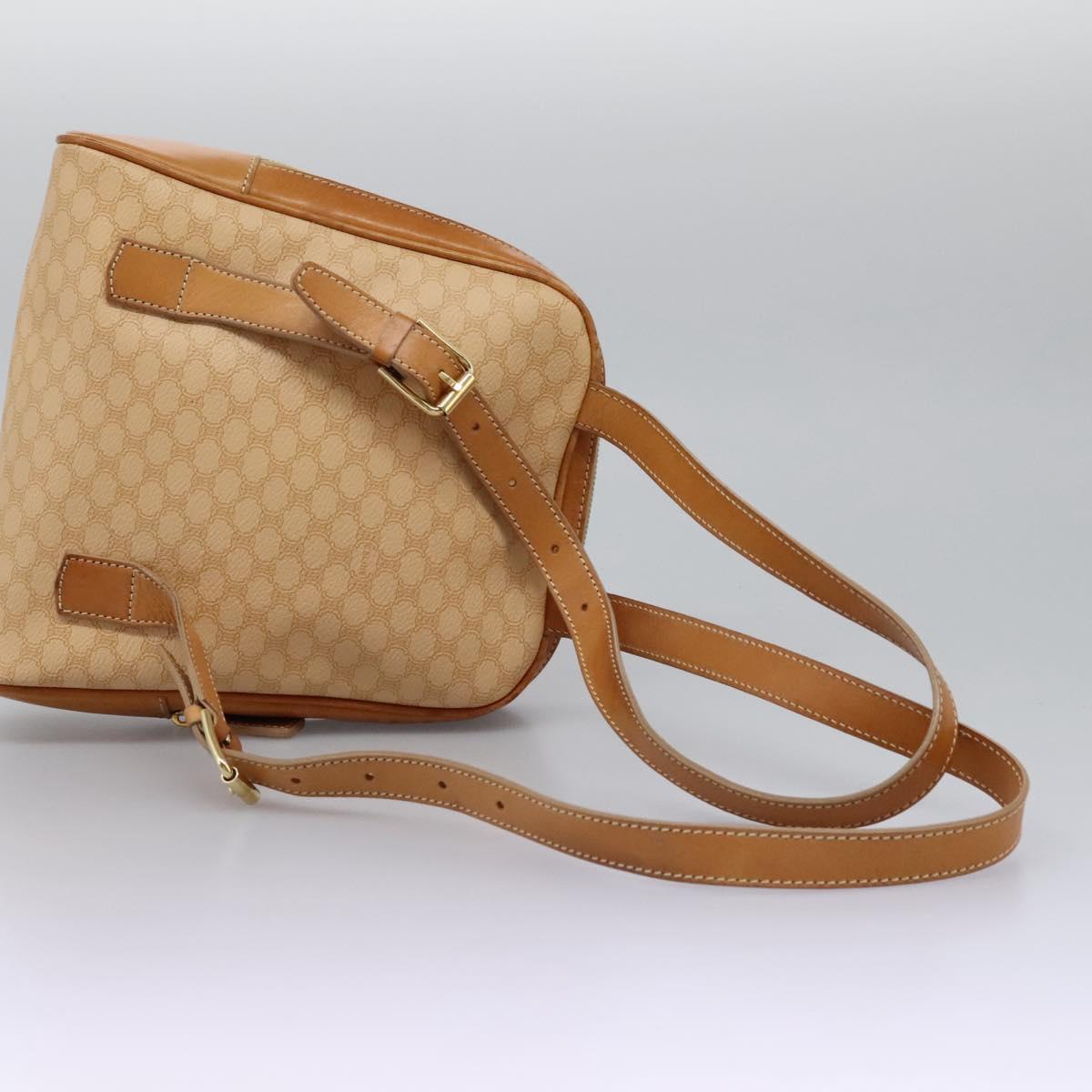 CELINE Macadam Canvas Backpack PVC Leather Beige Auth BD1038  display picture 3