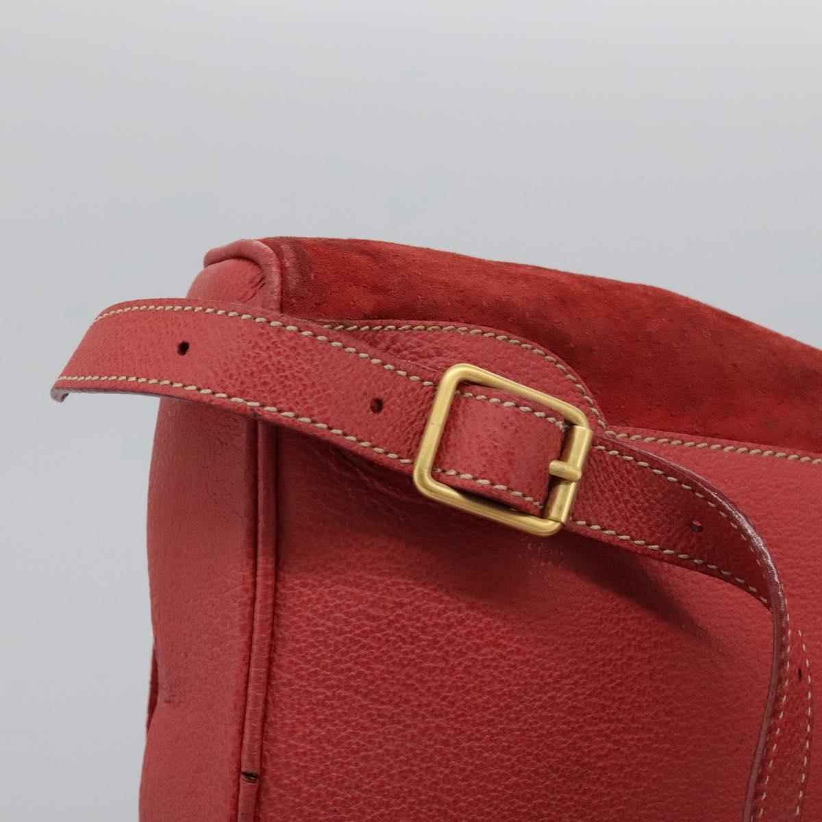 GUCCI Bamboo Backpack Suede Leather Red Gold 003 1705 0030 Auth BD1040 GUCCI Bamboo Backpack Suede Leather Red Gold 003 1705 0030  main image 3