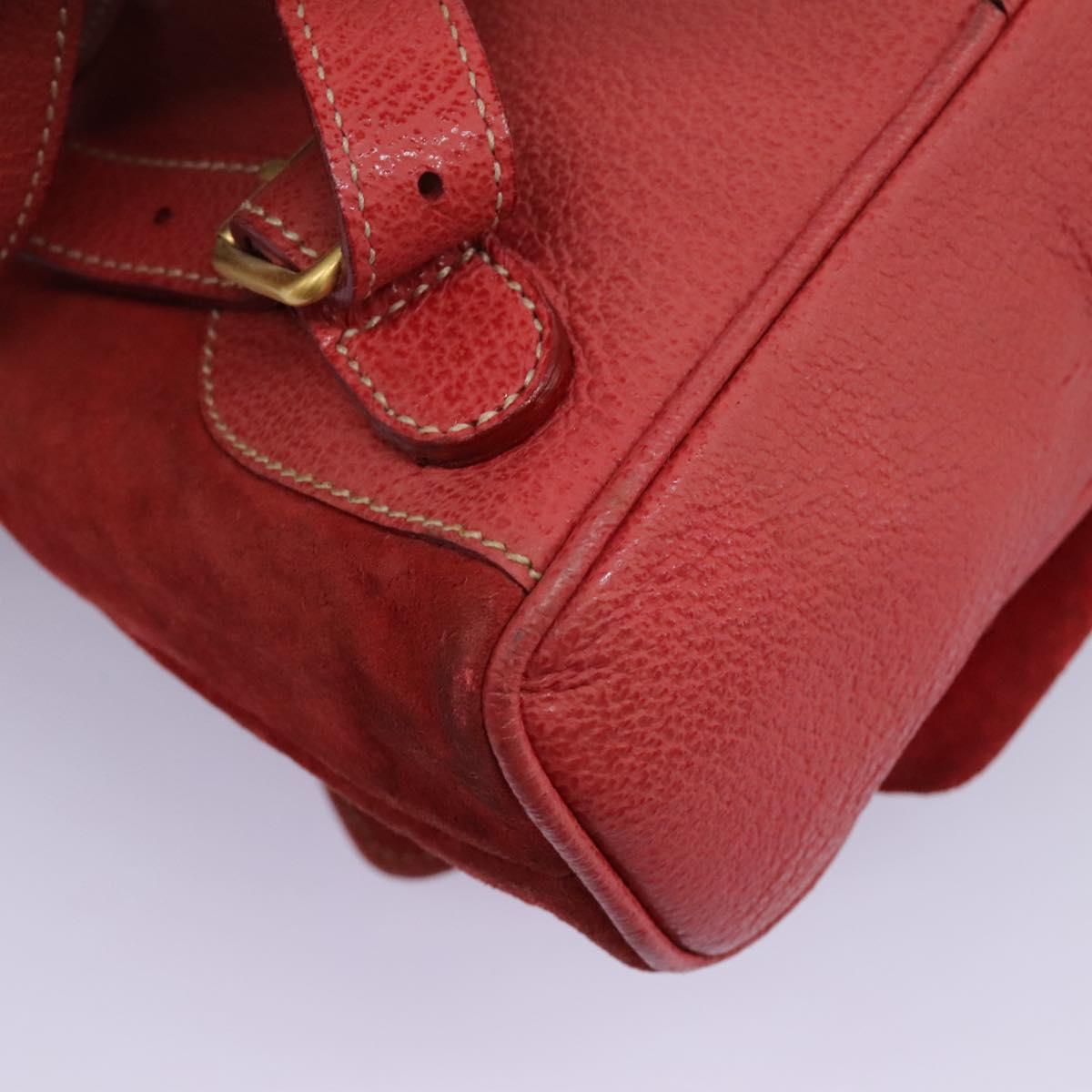 GUCCI Bamboo Backpack Suede Leather Red Gold 003 1705 0030  display picture 2