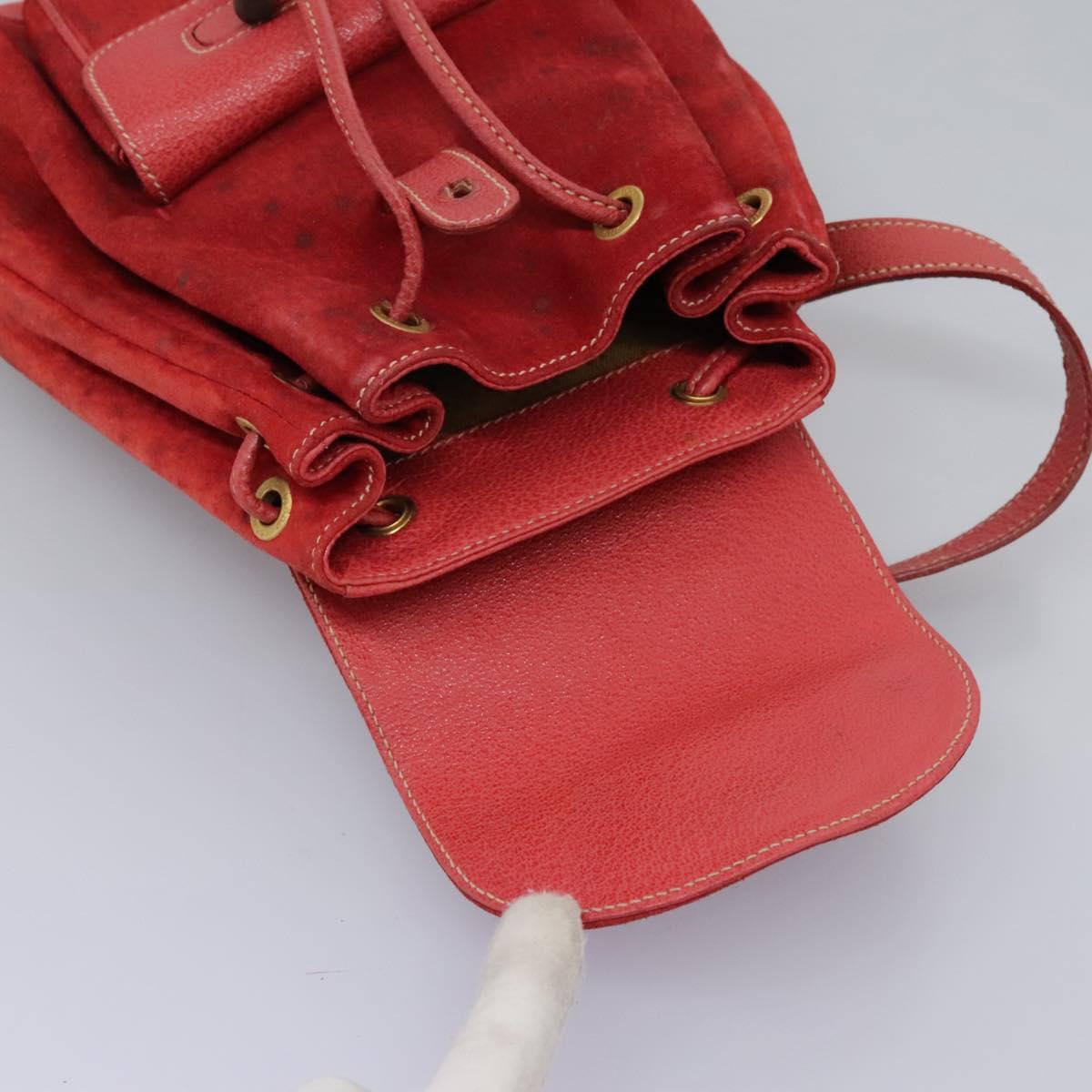 GUCCI Bamboo Backpack Suede Leather Red Gold 003 1705 0030  display picture 1