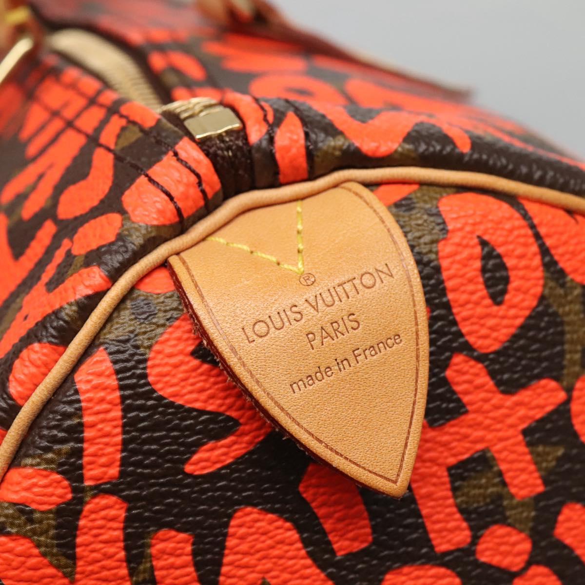 LOUIS VUITTON Monogram Graffiti Speedy 30 Hand Bag Orange M93705