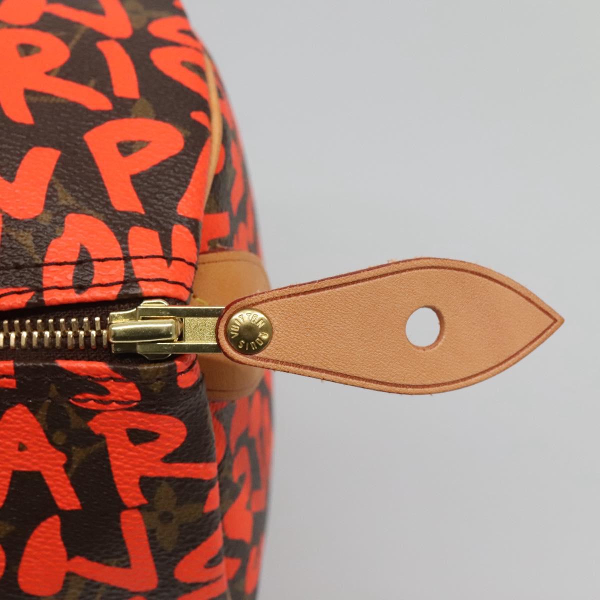 LOUIS VUITTON Monogram Graffiti Speedy 30 Hand Bag Orange M93705