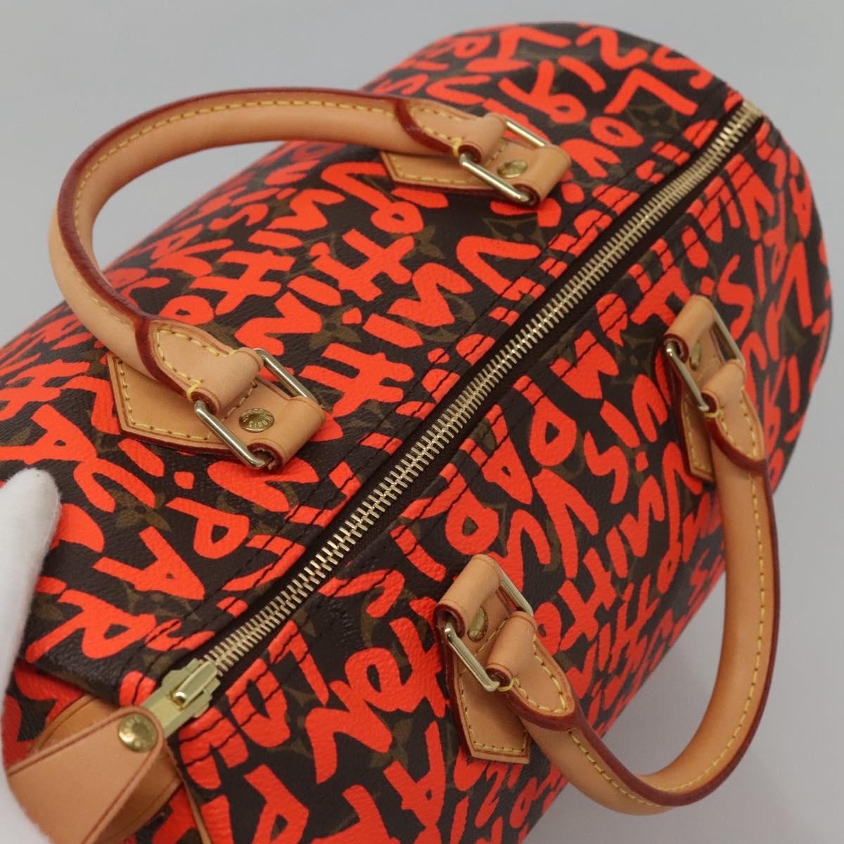 LOUIS VUITTON Monogram Graffiti Speedy 30 Hand Bag Orange M93705