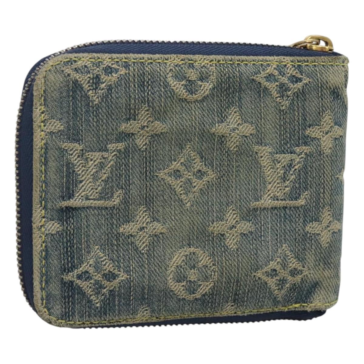 LOUIS VUITTON Monogram Denim Mini Zippy Wallet Wallet Blue M95342