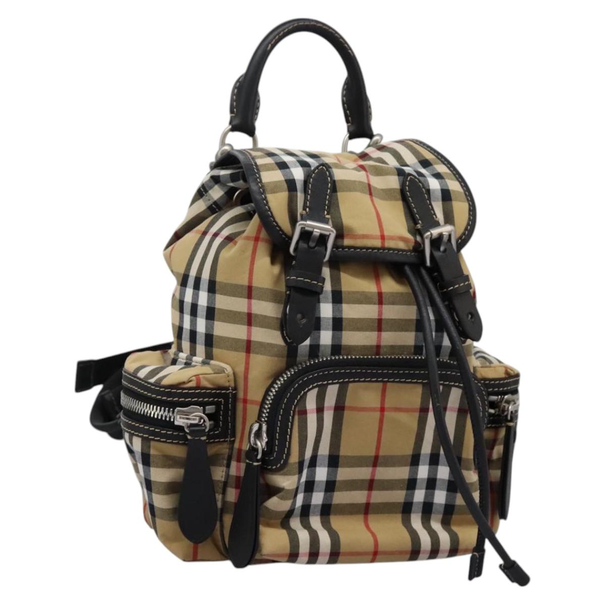 BURBERRY Nova Check Backpack Canvas Beige Auth BD1199V | eBay