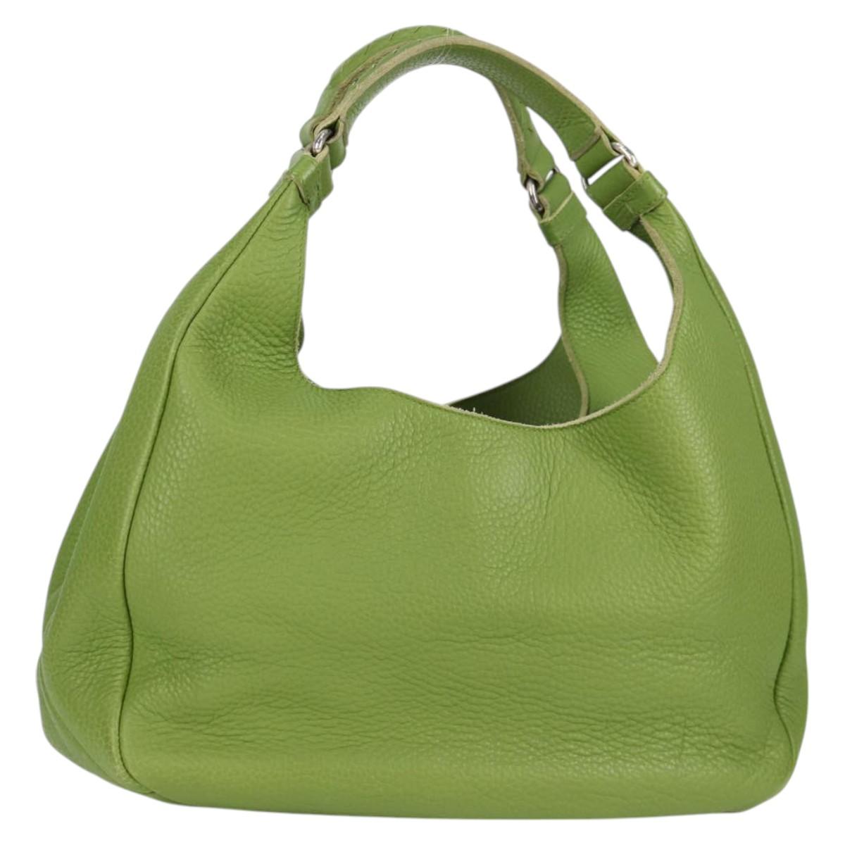 Bottega Veneta カーキ レザーショルダーバッグ BOTTEGA VENETA Shoulder Bag Leather Green Silver Auth BD2078V | eBay