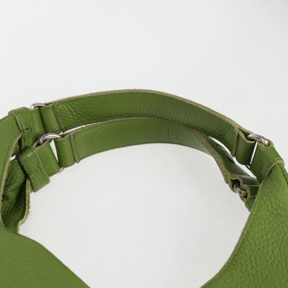 BOTTEGA VENETA Shoulder Bag Leather Green Silver Auth BD2078V | eBay