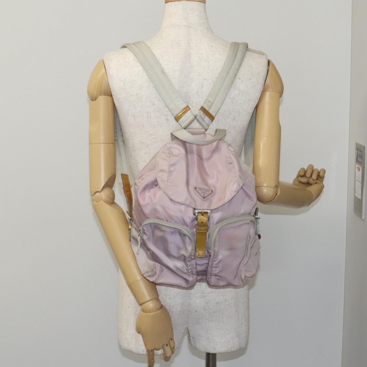PRADA Backpack Nylon Pink Silver Auth BD597 PRADA Backpack Nylon Pink Silver Auth BD597 | eBay main image 3
