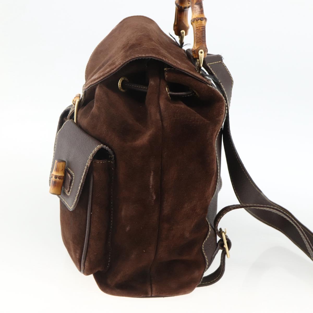 GUCCI Bamboo Backpack Leather Brown Gold 003 2058 0016 Auth BSZ111 GUCCI Bamboo Backpack Leather Brown Gold 003 2058 0016 Auth BSZ111