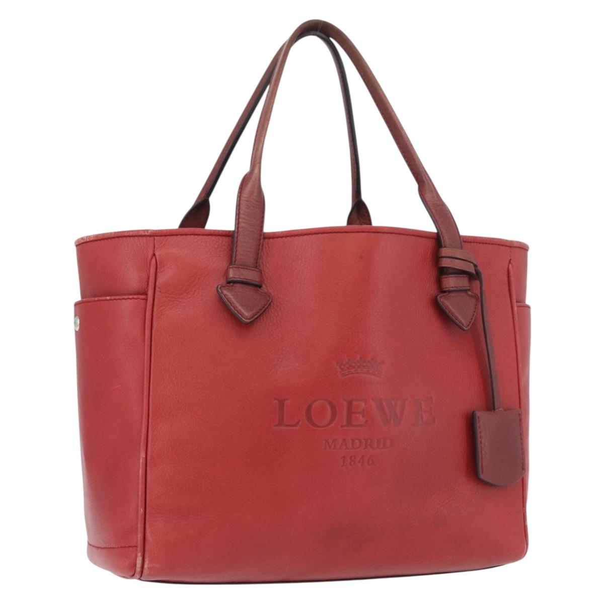 バッグ leather bag LOEWE Heritage Tote Bag Leather Red Silver Auth BSZ189 | eBay