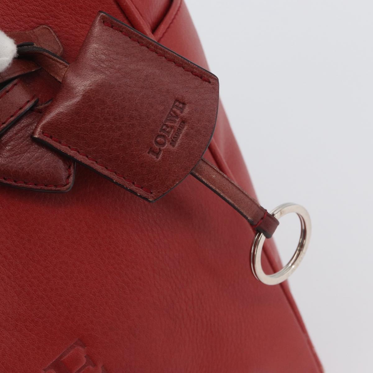 LOEWE Heritage Tote Bag Leather Red Silver Auth BSZ189 | eBay
