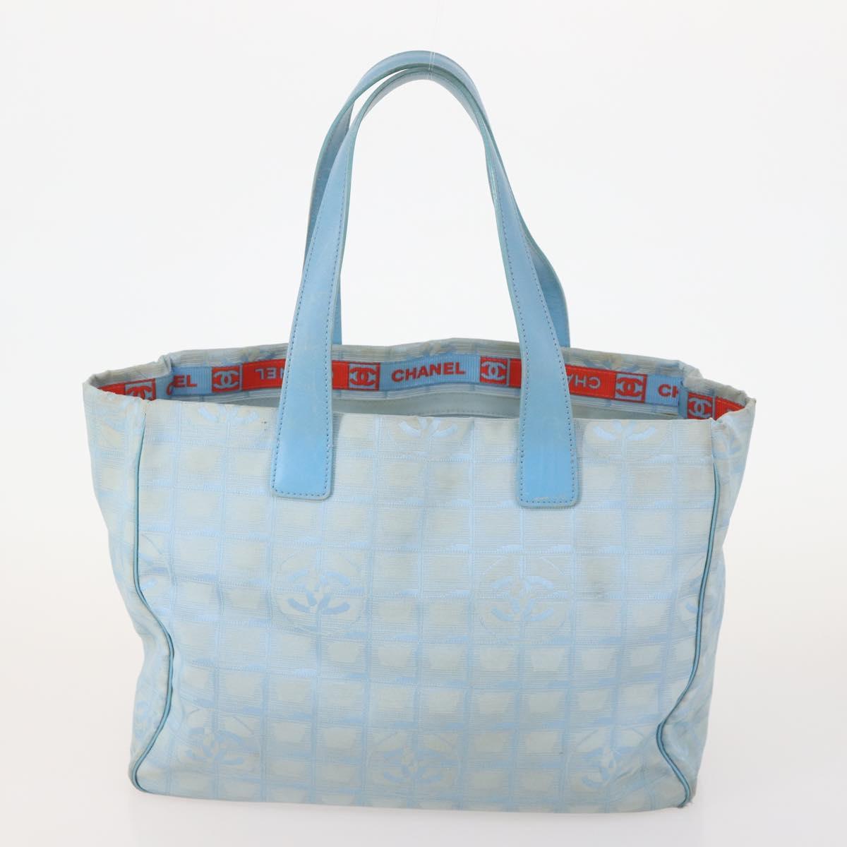 シャネル　バッグ CHANEL New Travel line Tote Bag Nylon 4 Set Black Gray Light blue