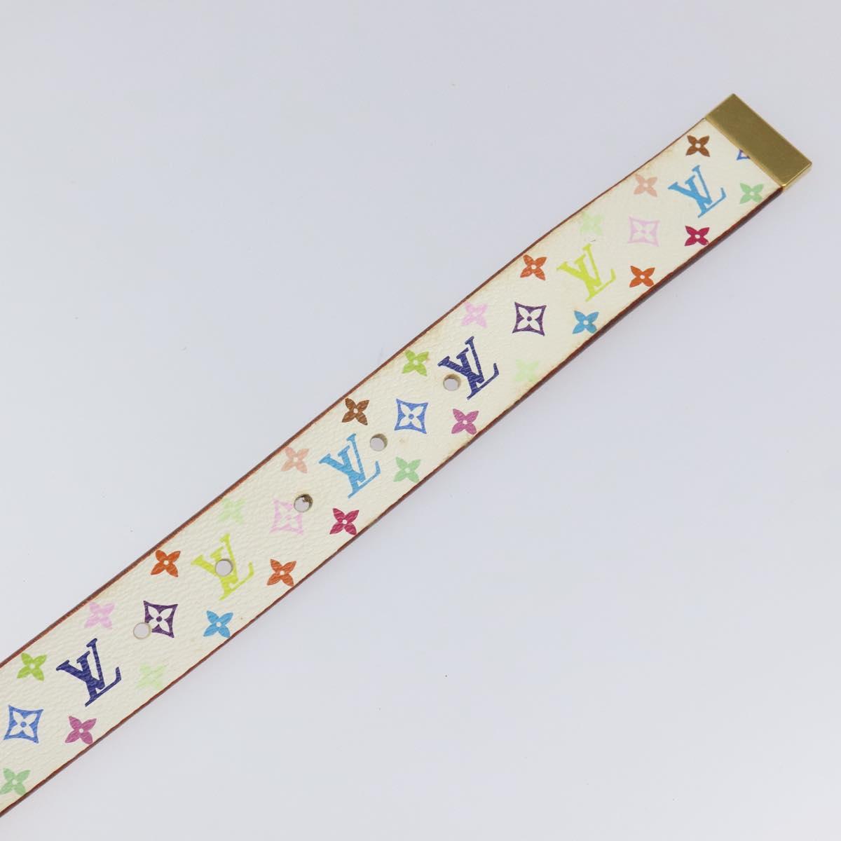 LOUIS VUITTON Monogram Multicolor Ceinture Care Belt White Louis Vuitton Multicolour Monogram Leather Belt 90 cm main image 2