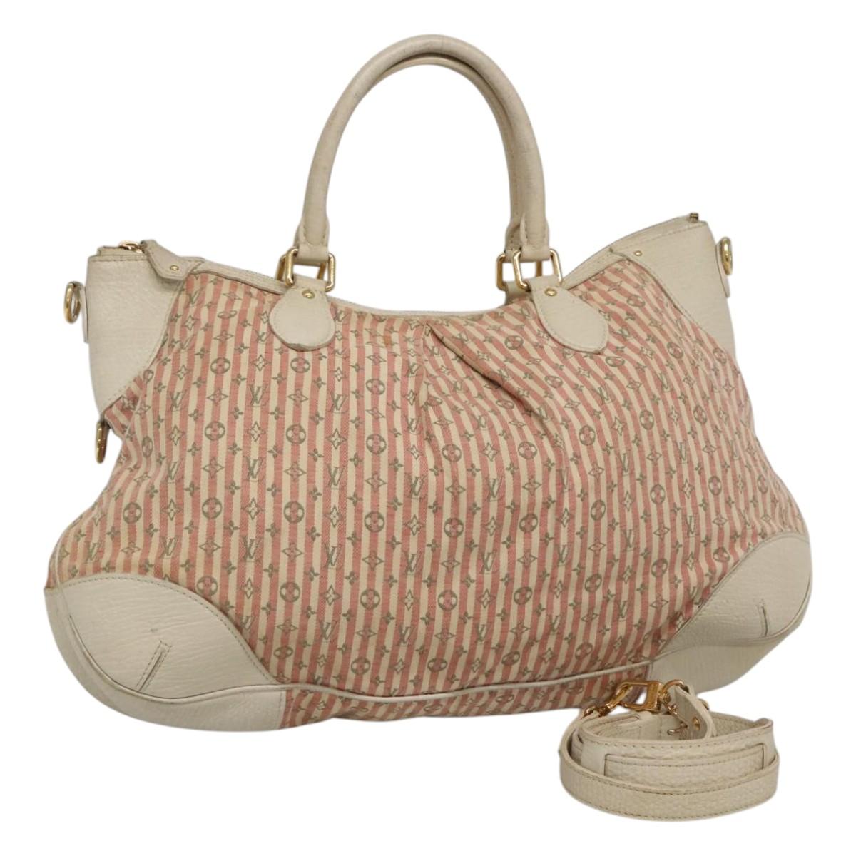 マリオンー ヴィトン LOUIS VUITTON Mini Lin Marina GM Hand Bag Croisette 2way Pink