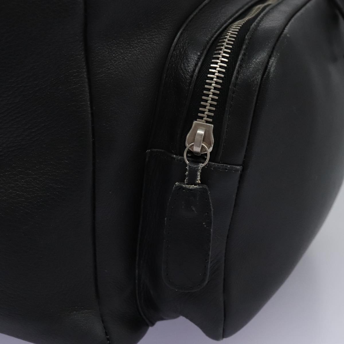 Salvatore Ferragamo Gancini Backpack Leather Black Silver Auth EC696 Salvatore Ferragamo Gancini Backpack Leather Black Silver  main image 2