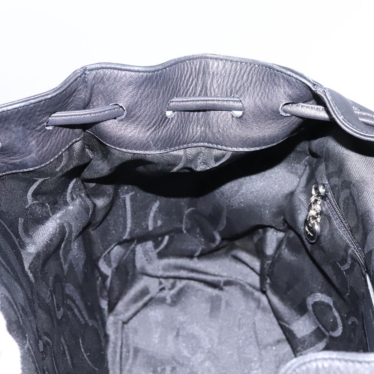 Salvatore Ferragamo Gancini Backpack Leather Black Silver  display picture 2