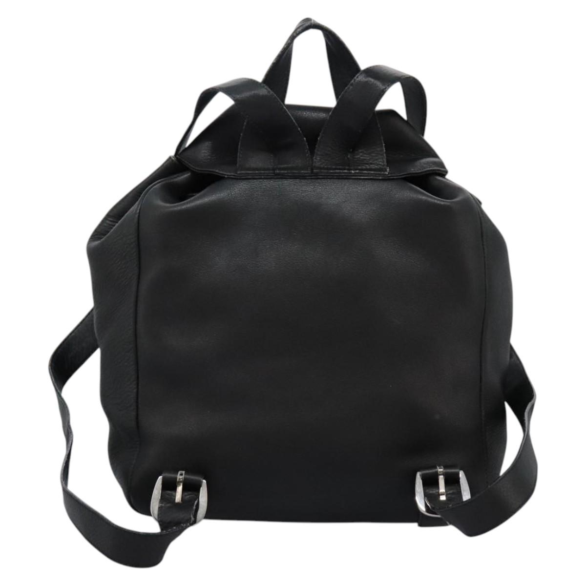 Salvatore Ferragamo Gancini Backpack Leather Black Silver  display picture 1