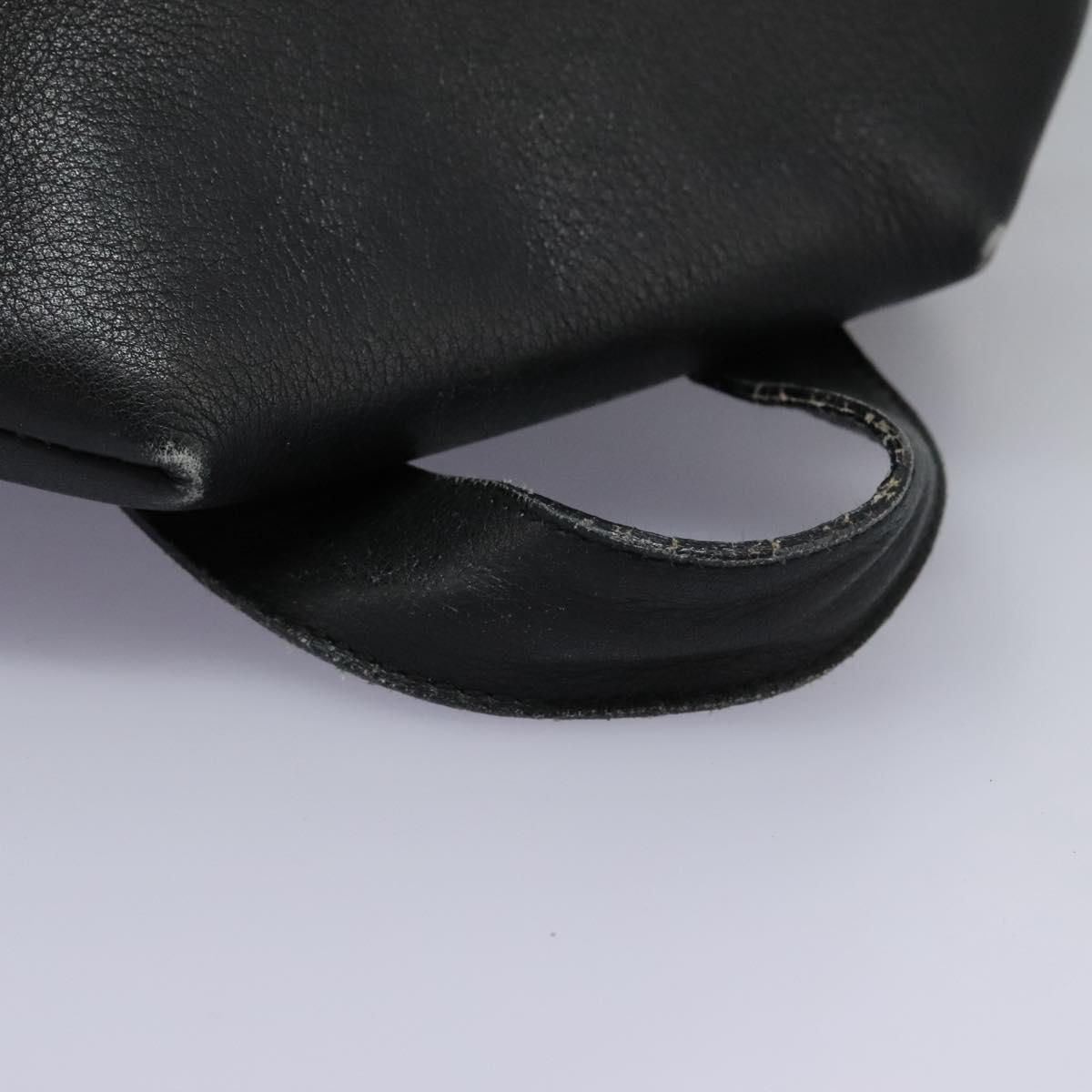 Salvatore Ferragamo Gancini Backpack Leather Black Silver Auth EC696 Salvatore Ferragamo Gancini Backpack Leather Black Silver  main image 3